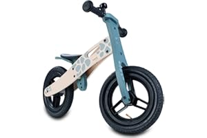 hauck Bici Senza Pedali Balance N Ride - Bicicletta Bambini Legno (Testato FSC®) dai 2 Anni Fino a 20Kg - Sella Regolabile, Ruote 12" e Campanello - Maniglia per Trasporto, Senza Pedali - Tartaruga