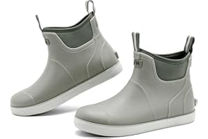 Rumkok Gummistiefel Herren Halbhoch, Grundlegend Wasserdicht Atmungsaktiv Stiefeletten, Anti-Rutsch Mode PVC Schwarz Chelsea-Stiefel, Gummistiefel Herren