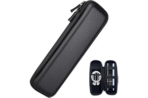 DOMICUBES EVA Housse de Transport, Pencil Case Sac Pochette Étui Rigide avec Poche en Filet et Bande Élastique Compatible avec Apple Pencil Pro/(2e/1re Génération) Stylo Plume Stylo à Bille Crayon Stylet, Noir