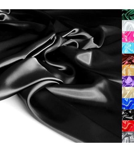 Edler Taftstoff Schwarz – Meterware, Schimmernd, 145 Cm Breit, 50% Polyester 50% Nylon