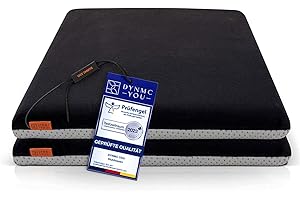 DYNMC you Juego de 2 Cojines Sillas Cocina Cojín Viscoelástico (Czarne kwadratowe opakowanie 2 szt)