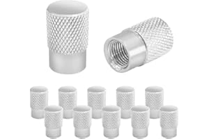 JNNJ Tapones Aluminio para Válvula Neumático, 12 Piezas Cubrepolvo de Aluminio Rueda Coche, Protección Neumaticos con Válvula, Universal para Coches, Camiones, Motos, Moticicleta(Plata)