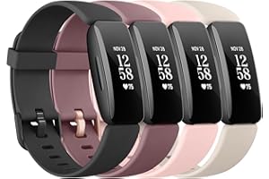 Yisica 4 Pack Straps for Fitbit Inspire 2 Straps for Men Women, Soft Silicone Comfortable Sport Adjustable Replacement Wristsbands for Fitbit Inspire 2