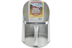 Little Giant Galvanized Feed Scoop (3 Quart) - - Heavy Duty Durable Stackable Feed Scoop with Enclosed Handle (Item No. 9203)