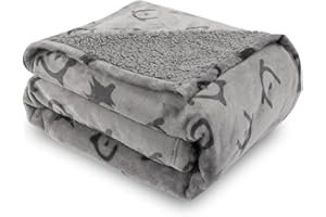 Nobleza Coperta Impermeabile per Cani, M 100 x 75cm Coperta Morbida e Soffice per Cane, Lavatrice, Reversibile Protettore per Divano, Grigio Chiaro