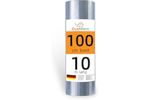 CCLIFE Isolierfolie Thermofolie Aluminisierte Dämmfolie Alu Luftpolsterfolie 3-4mm Heizkörper Reflexionsfolie für Dächer Fenster Rohre Böden,1X10m-10㎡