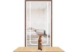 GLENMI Katzensicher Verbesserte Haustiersichere Fliegengittertür Mit Reißverschluss 85 X 210 Cm, Verstärkte Katzengittertür, Keine Nageltrennwand, Katzenresistentes Netz, Verhindert, DASS Hunde Und Katzen Vo