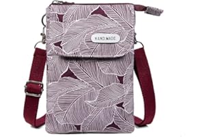 Narunii Petit Sacoche Telephone Portable Femmes,Pochette Portable Bandoulière Femme,Toile Sac Telephone Portable Femme pour Voyages,Shopping,Quotidiens