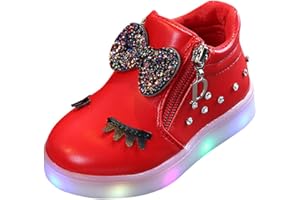 CREOQIJI Babyschuhe Junge Mädchen Leuchtende Turnschuhe Sport Infant Bowknot Stiefel Schuhe Kristall Blink Schuhe Baby Sportschuhe Mit Flachem Boden Anti-Rutsch Sneaker Einzelne Schuhe