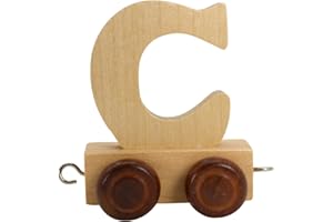 GICO Letras de madera, colgante de tren, locomotora, vagón, A-Z, altura 5,5 cm