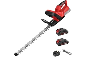 ADREAM Cordless Hedge Trimmer, 20V 2.0Ah Electric Hedge Trimmer, 480mm Cutting Length & 15mm Cutting Width Blade, Lightweight Handheld Garden Cutter with 2 Batteries and Charger Included