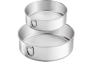Webake Set di 2 setacci per farina, da 15/20 cm, in acciaio inox
