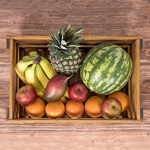 Holzkiste für Obst und Gemüse, Aufbewahrungskisten aus Akazienholz geölt, 2er Set, gut geeignet als Kiste für den Garten by Park Alley - 4