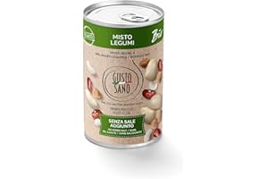 GUSTO SANO MISTO DI LEGUMI BIOLOGICI GIA’ PRONTI - Senza Sale Aggiunto – Legumi in scatola lessati e reidratati –NON OGM – Comoda scorta da 6 confezioni x 400 gr.6 Pacchi X 400 Gr.