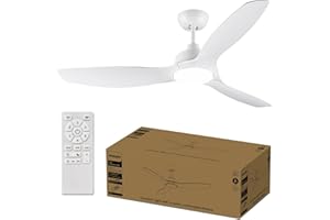 Philips Deckenventilator mit festem Flügel, 3 Flügel, groß (52"), 28 W LED-Licht, Gleichstrommotor, Farbtemperaturbereich (3000 K, 4300 K, 6500 K) mit Dimmfunktion, inkl. Fernbedienung
