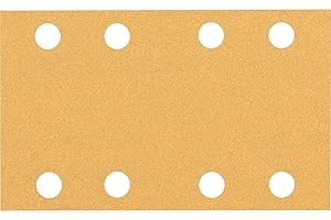 Bosch Professional 10 x Lijas Expert C470 con 8 agujeros, para Madera dura, Pintura sobre madera, 80 x 133 mm, Grano 100, Accesorios Lijadora orbital