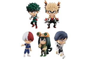 LZRONG MHA Lot de 5 Figurines Anime Heroes de Dessin animé Modèle Statue de Bureau Décoration Collection Ornements Cadeau pour Les Fans d'anime 7 cm