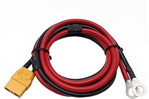 BOLADGE Connecteur Femelle XT90H vers Câble Terminal O-Ring avec 100CM 10AWG Fil Silicone pour Batterie Lipo RC FPV Racing Drone Station d'alimentation Solaire
