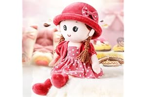 IBLUELOVER Poupée Bébé Fille Princesse Adorable Conte de Fées Jouet en Peluche Mignonne Rouge Taille