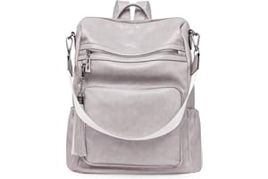 CLUCI Sac a dos Femme Cuir de mode Designer Voyage Grand Ladies Sacs à Bandoulière Gris