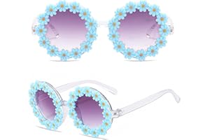BEAMELY Kids Sunglasses, Flower Sun Glasses Girls Cute Round Eyewear for Age 1-9 Toddler Baby Girls Party Gifts Outdoor Beach Eyewear