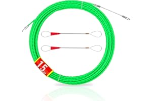Niaetuto 15 M Sonda Elettricista,Molla Elettricista,Sonda Tiracavi Con 2 Con Molla Di Guida,Sonda Passacavi Professionale,Sonda Tiracavi Cavo,Estrattore Cavi per Cavi Elettricista (Verde)