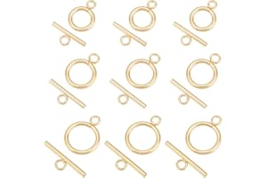 PH PANDAHALL PandaHall 15 Set 3 Dimensioni in Acciaio Inossidabile Toggle Fermagli Lega T-Bar Chiusura Chiusura ad Anello Dorato per bracciali collane creazione di Gioielli