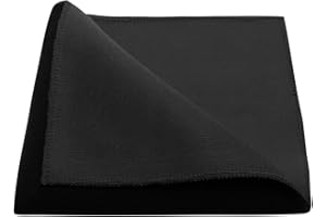 KING & PRIORY Luxury Black Velvet Pocket Square, Handkerchief