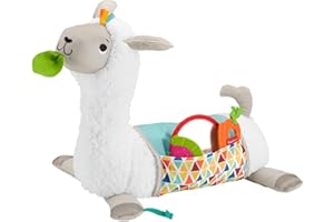 Fisher-Price Llama crece conmigo, cojín juguete sensorial para bebé recién nacido (Mattel GLK39)