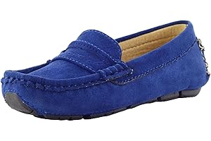 WUIWUIYU Kids' Boy's Girl's Slip-on Moccasin Suede Loafers Shoes