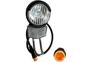 NULKOMMA Electric Bike Headlight for Night Riding 3 Pins Connector LED Front Light - 12V 24V 36V 48V Waterproof Ultra Bright Bike Safety Light for EBike Mounting on Front Fork