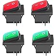 JINXIAN 4 Pcs Rocker Switches 16A/250V 20A/125V Rocker Toggle Switches 4 Pin 2 Position Power Switch Rocker Toggle Switches Suitable for Most Types of Electrical