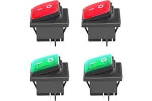 JINXIAN 4 Stücke Wippschalter Ein-Aus,Schalter AC 250V 16A 125V 20A Kippschalter 4 Pin 2 Position Netzschalter Wasserdichte Einbauschalter für Verschiedene Arten Von Elektrischen