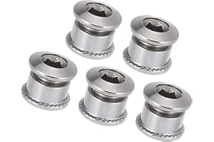 Hihaha Silver Tone Chainring Nuts Road Bike Bicycle Chain Ring Bolts /5pcs
