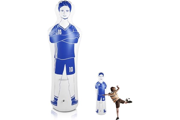 Gardien de But de Football Gonflable, mannequins Football 40 x 160 cm équipement d'entraînement Football PVC défenseur Gonflable à Fixer au Mur entraînement Gardien But pour Exercices Dribble Passe
