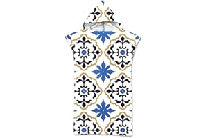 FANSU Boho Changing Robe Poncho, Large Microfiber Beach Towel Hooded Bathing Compact Blanket with Hood for Surfing Swimming Wetsuit Adult Woman & Man (75 * 110 cm,Classic 3)