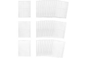 MIYUANGKJ Sammelkarten Hüllen, 60 Stk Transparent Sammelkarten Sammelhüllen, A5 Leere Sammelmappe, 6 Löcher Klarsichtkartentasche Sammelkartenzubehör für Datei Rechnung Karte Foto