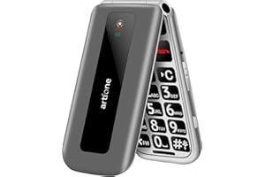 artfone F30 Silver Grey- 4G Unlocked Basic Mobile Phone for Seniors丨Flip Phone丨SIM Free Big Button Senior Mobile Phone丨2.4" Display丨 SOS Button丨Speed Dial丨Charging Dock丨Bluetooth丨Torch丨1300mAh Battery