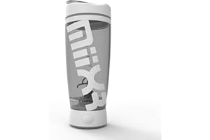 Promixx Original Shaker Bottle (MiiXR edición) - Batería para batidos de proteínas suaves, sin BPA, taza de 600 ml - Blanco/Gris