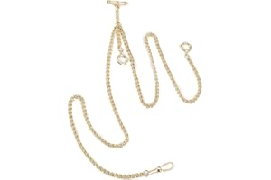 SIBOSUN Chaîne de Montre de Poche - Design Antique Classique - Double Albert - Chaînes en T - avec Crochet