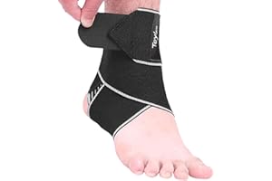 Teylam Chevillière réglable - Support de cheville flexible ultra fin - Pour course à pied, football, gauche et droite