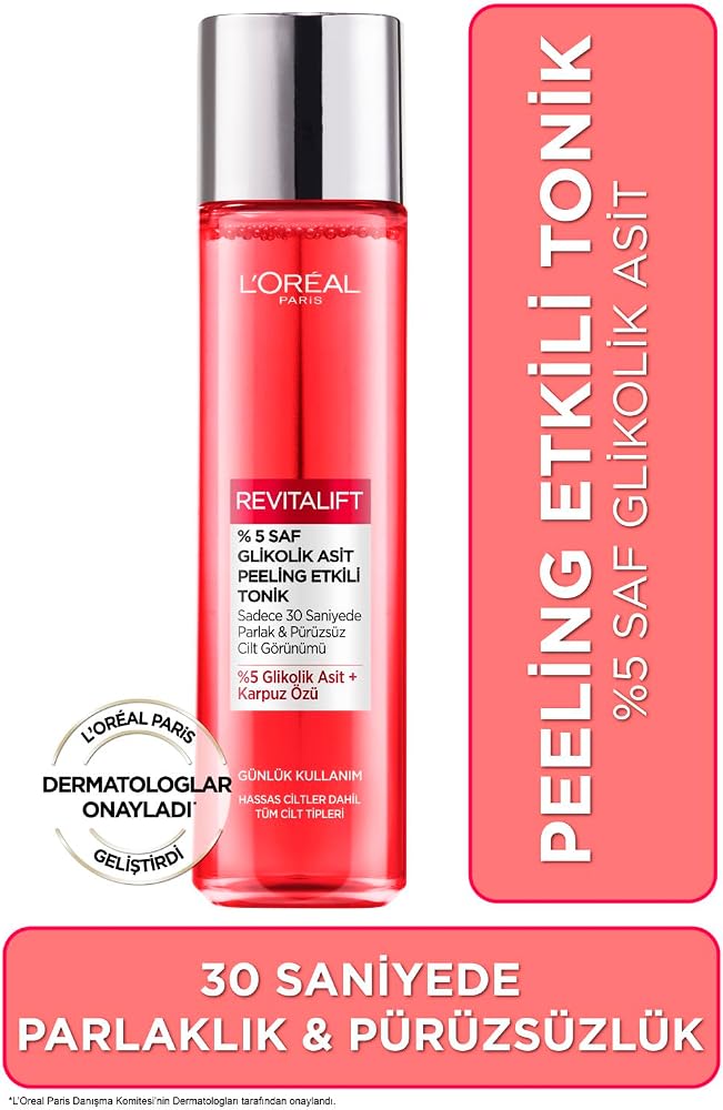 L'Oreal Paris Revitalift%5 Saf Glikolik Asit Peeling Etkili Tonik 180ml