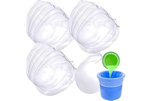 YCFISH 16 Pcs Paint Strainer Bags, White Fine Mesh Paint Strainer for Emulsion, Elastic Opening Reusable Paint Filter Bag for Spray Guns & Paint Buckets, Professional Painting Supplies