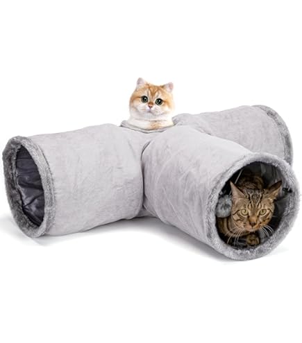 ALLSOPETS Katzentunnel Mit Spielbällen - L-förmiger Spieltunnel Für Alle Katzen