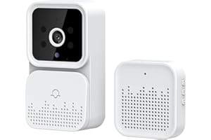 Splenssy Smart WiFi Video Campanello Telecamera con Campanello, Smart Video Campanello Telecamera HD Wireless Rilevazione Movimento PIR Allarme IR Campanello di Sicurezza Citofono WiFi