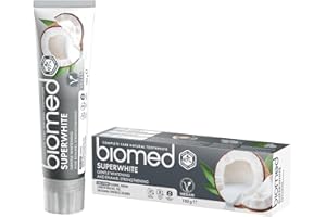 Biomed Superwhite 97% Natural Whitening Toothpaste | Enamel Strengthening | Coconut Flavour, Vegan, SLES Free 100g