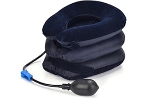 DLNXRUIS Collare Cervicale Gonfiabile,Per Alleviare Il Dolore Cronico Al Collo E Alle Spalle Collare Gonfiabile Cervicale,Collare Per Trazione Cervicale Regolabile,Adatto Per Uso Domestico E Ufficio