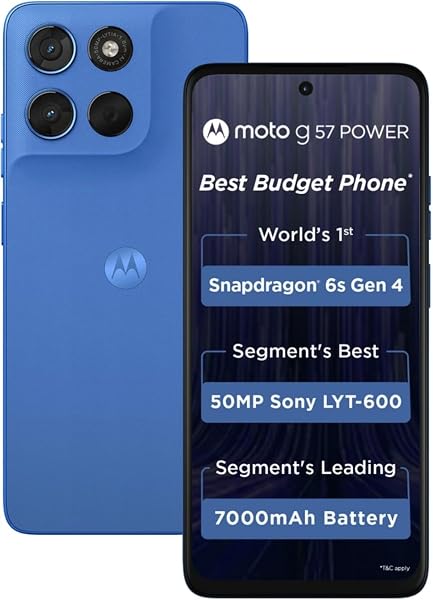 Motorola G57 Power 5G (Regatta, 8GB RAM, 128GB Storage) | Snapdragon 6s Gen…