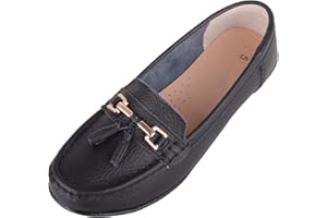 ABSOLUTE FOOTWEAR Womens Slip On Casual Leather Loafer Deck Boat Shoes Sandals