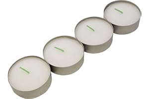 EWA KERZEN EWA - Kerzen Maxi Teelichter weiß mit Metallhülle 4 Stück/Pack ca. (ØxH) 57 x 23 mm